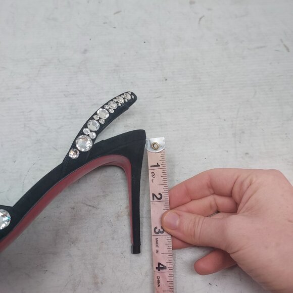 Christian Louboutin Emilie Strass Black Jewel Slingback Heel Sandal - Picture 12 of 13